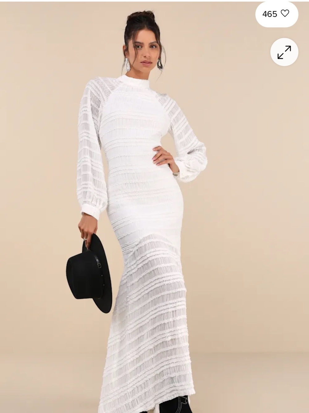 Lulus Exemplary Romance White Textured Backless Trumpet Hem Maxi Dress Size XS
